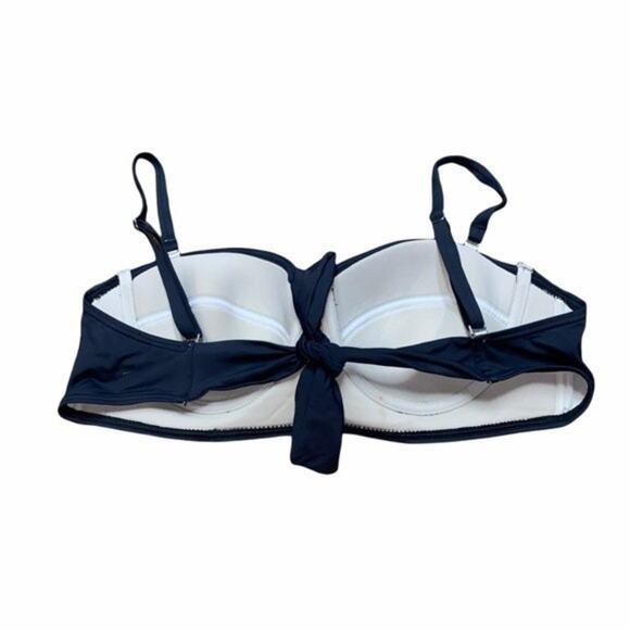 Echo Solid Black Tie Back Bikini Swim Top Women's Size Large - Picture 6 of 11